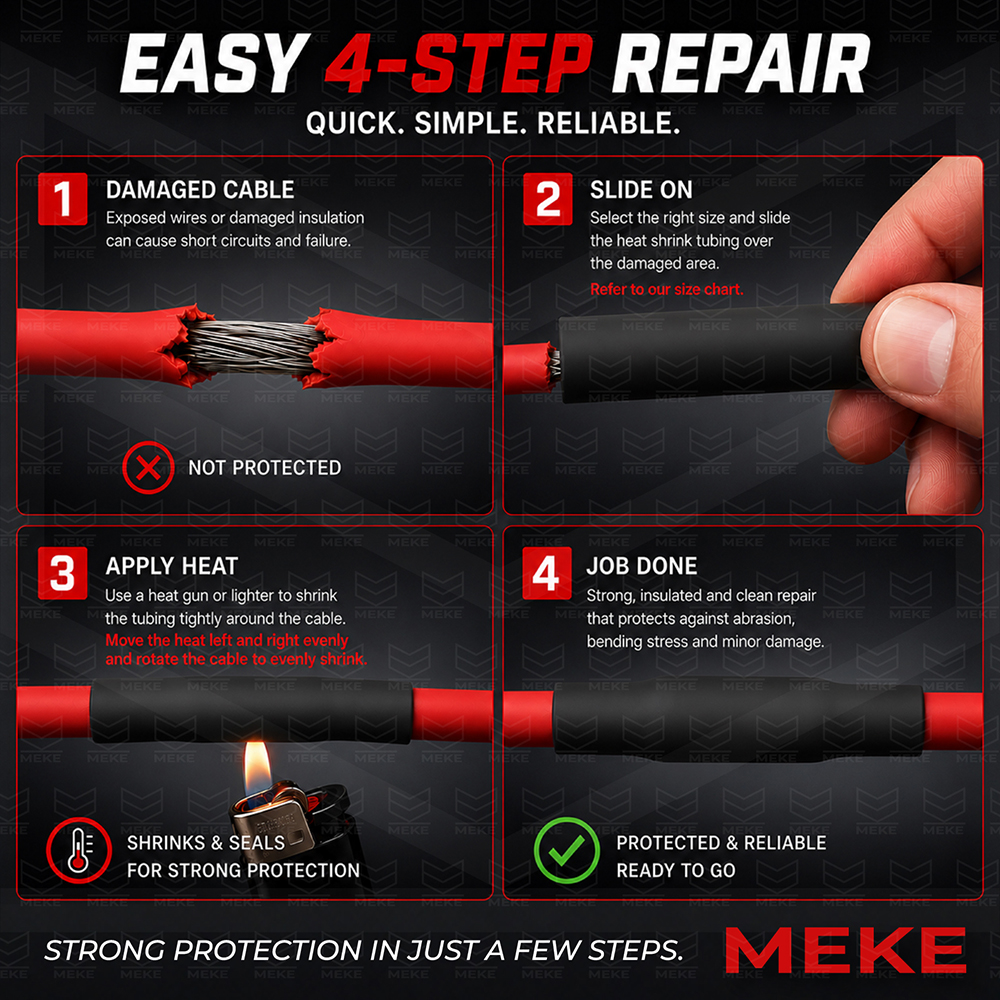 Heat Shrink Tubing Easy Cable Repair Instructions